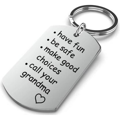 Have Fun Be Safe Make Good Choices Call Your Mom/Dad/Grandma/Grandpa Keychain-Jessemade AU
