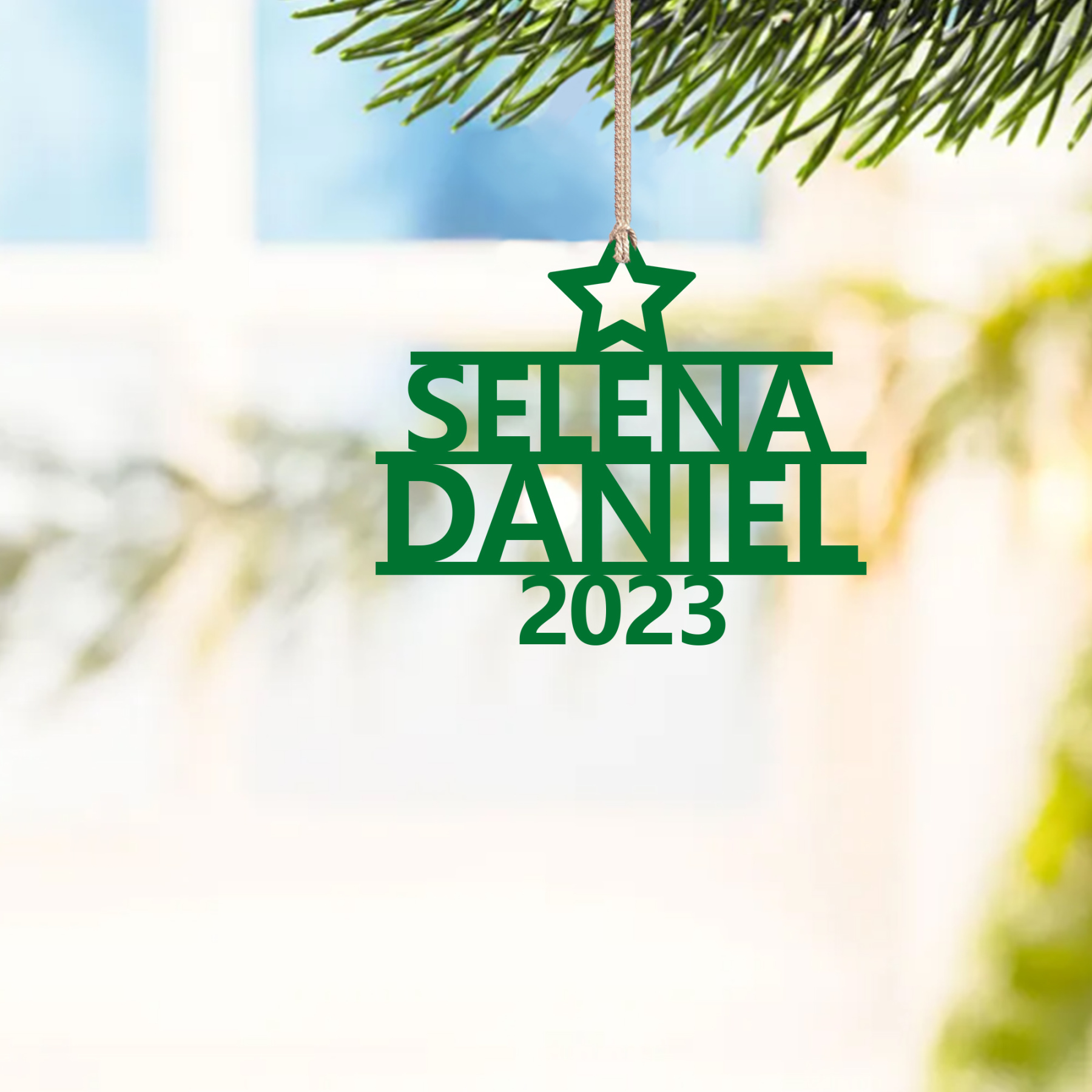 2 Names - Personalised Christmas Tree Ornaments Customised Name Xmas Wooden Decor Gifts for Family Friends-Jessemade AU