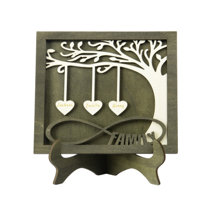 Custom Family Tree Sign with 3 Names Wooden Keepsake Gifts-Jessemade AU