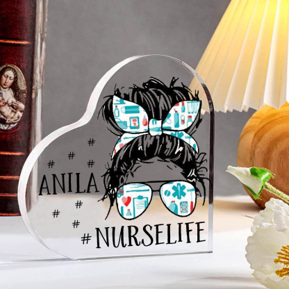 Personalised Acrylic Heart Keepsake Custom Name Ornaments International Nurses Week Gifts for Nurse-Jessemade AU