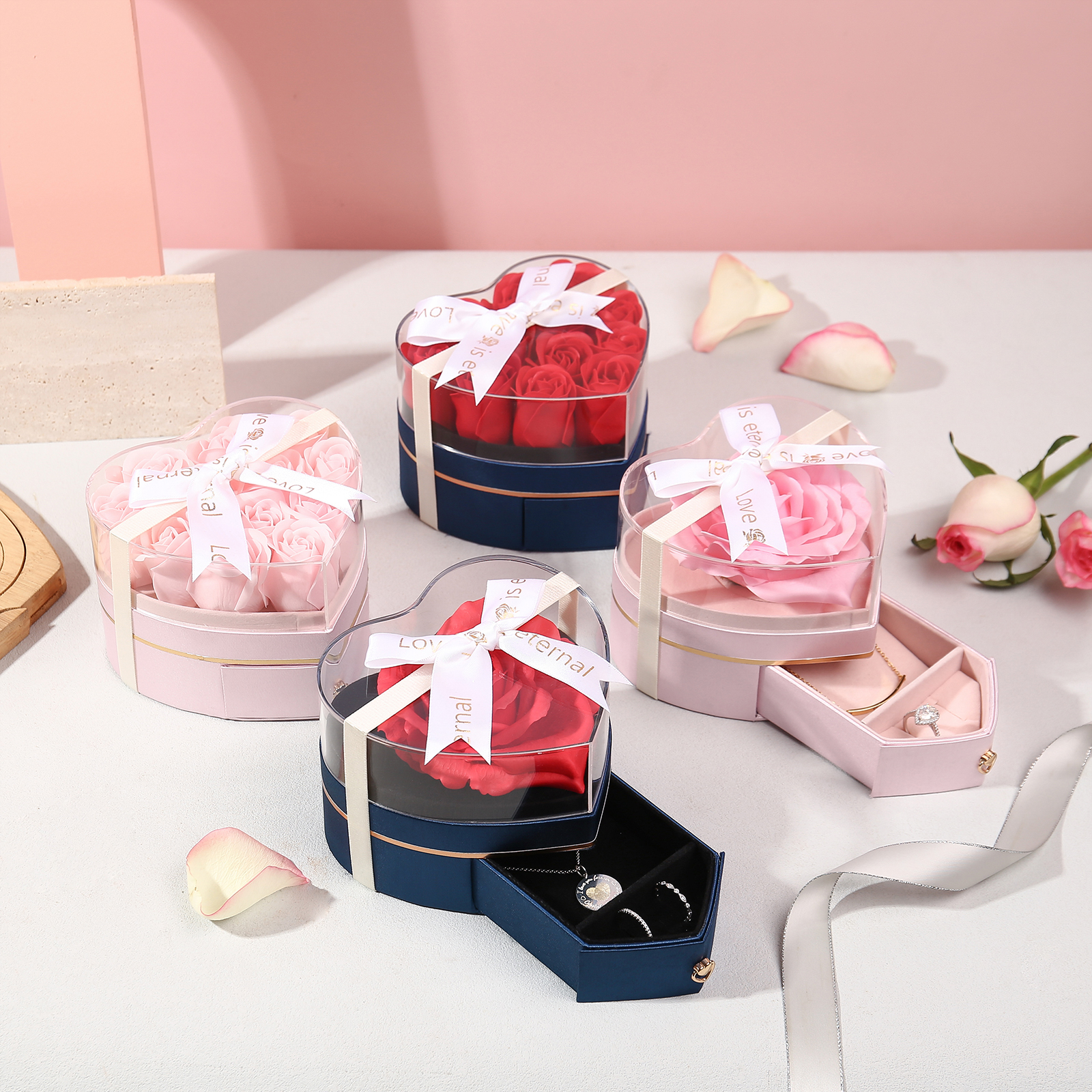 Rose Exquisite Jewelry Box Storage Box Valentine's Day Gift Packaging Box-Jessemade AU