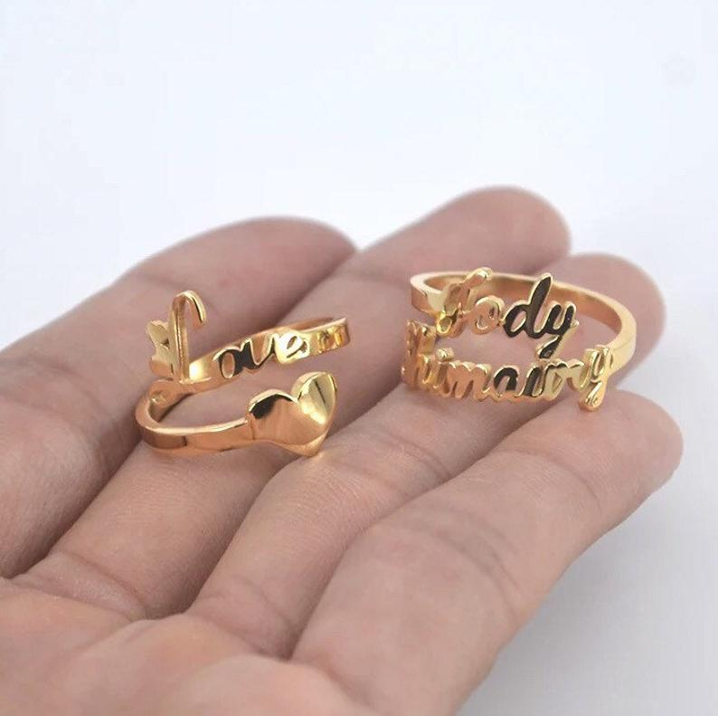 Personalised Name Ring Custom Rings with 2 Names Gifts for Mother Ring-Jessemade AU