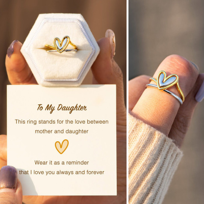 To My Daughter, reminder that I love you always and forever, Heart Ring With Card, Gifts For Her-Jessemade AU