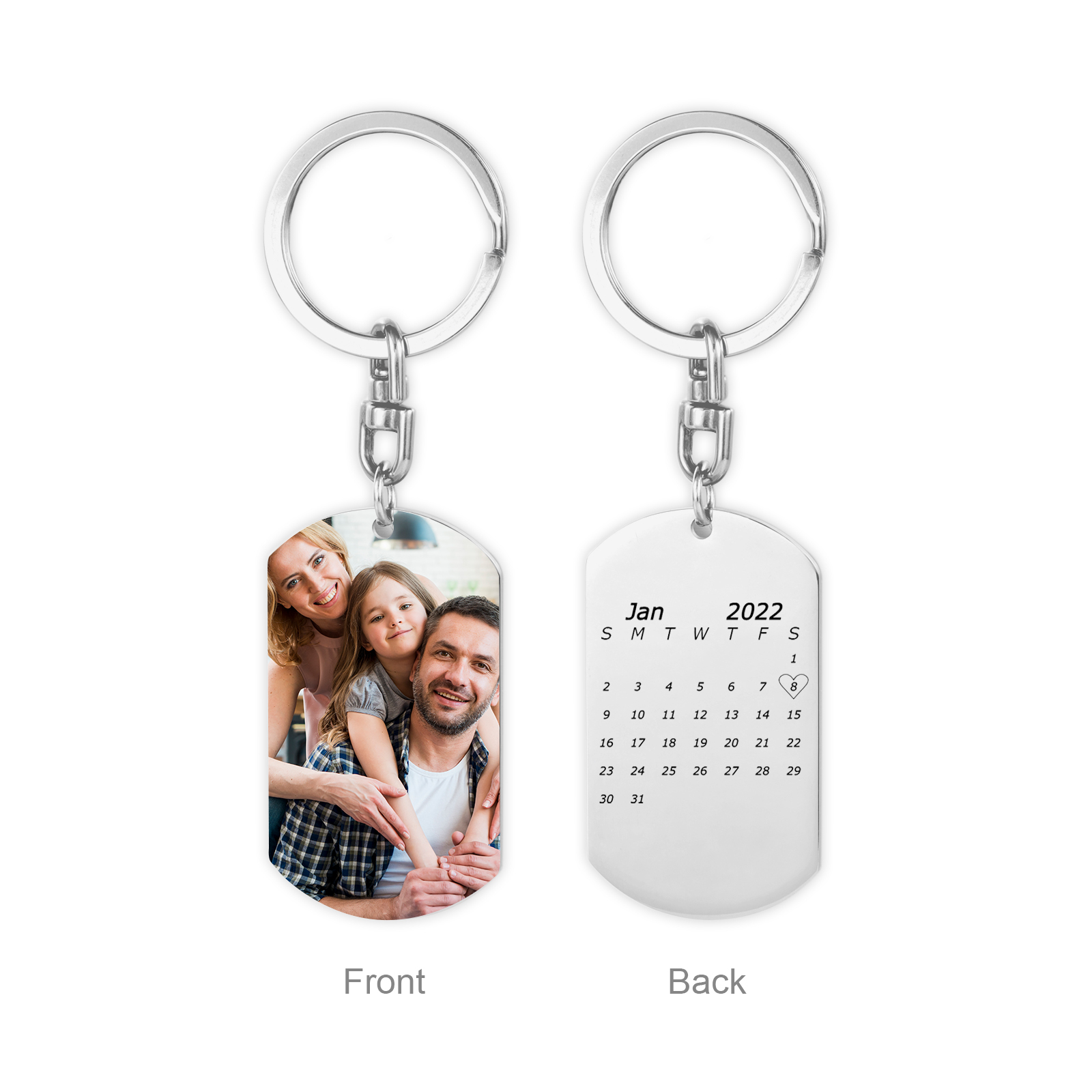 Personalised Photo Keychain with Engraving 1 Special Date Keyring Gifts for Love One-Jessemade AU