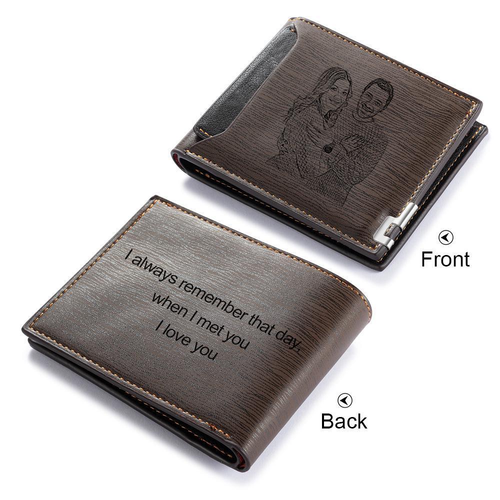 Personalised Men Wallet Custom Photo & Text Billfold Wallet Gift for Grandpa-Jessemade AU