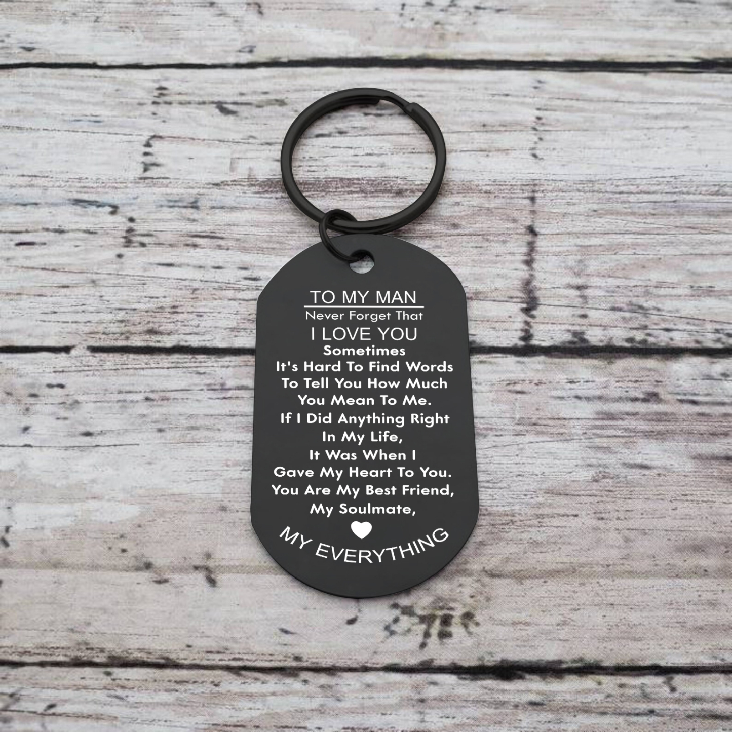 To My Love/Man Couple Keychain Custom Photo Stainless Steel Keyring Valentine's Day Gift for Couples-Jessemade AU