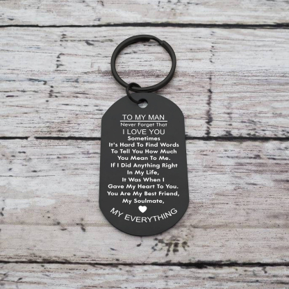 To My Love/Man Couple Keychain Custom Photo Stainless Steel Keyring Valentine's Day Gift for Couples-Jessemade AU