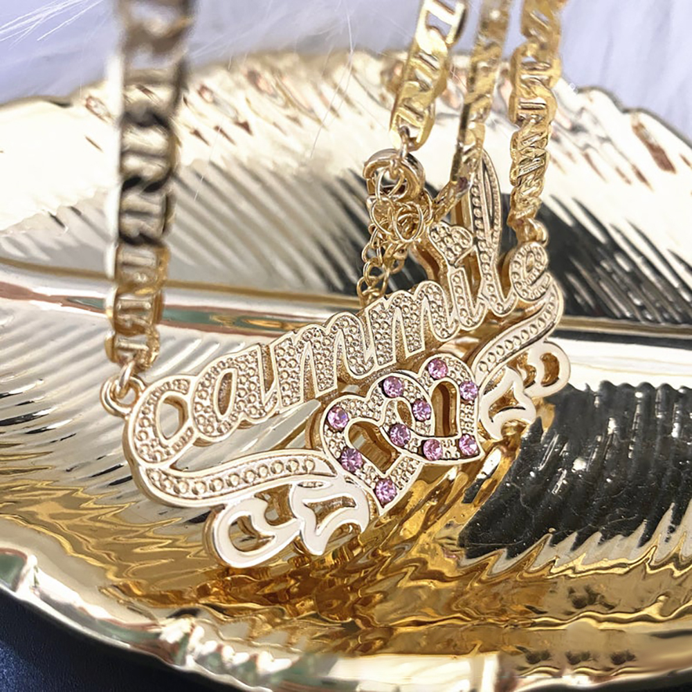 Personalised Heart Necklace Custom 1 Name Necklace Gift For Women-Jessemade AU