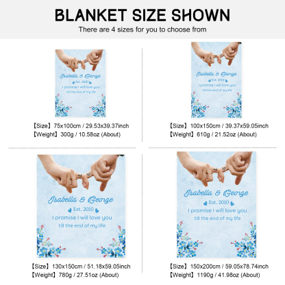 Personalised Couple Blanket Finger Gesture Promise Blanket-Jessemade AU