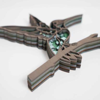 Hummingbird Totem Wooden Home Decoration 3D Carving Animal Night Light Carving Handcraft Gift-Jessemade AU