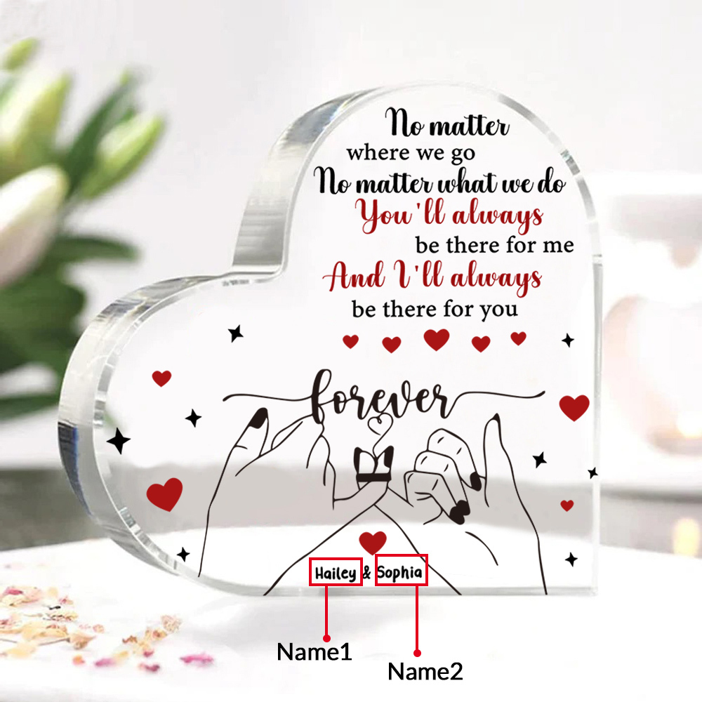 Acrylic Heart Keepsake Custom 2 Names Ornament Valentine's Day Gift for Friends/Couples - I'll Always Be There For You-Jessemade AU