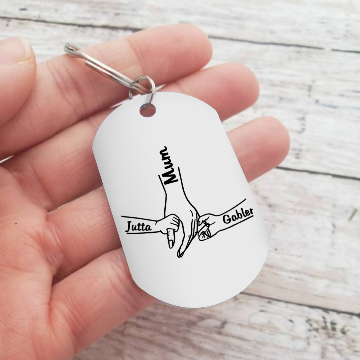 3 Names - Personalised Name Keychain Holding Hands Keychain Mother's Day Gifts For Grandma/Mother-Jessemade AU
