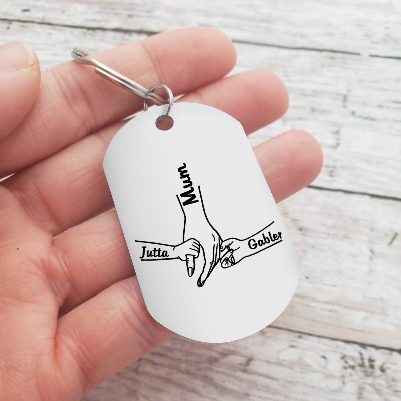 3 Names - Personalised Name Keychain Holding Hands Keychain Mother's Day Gifts For Grandma/Mother-Jessemade AU