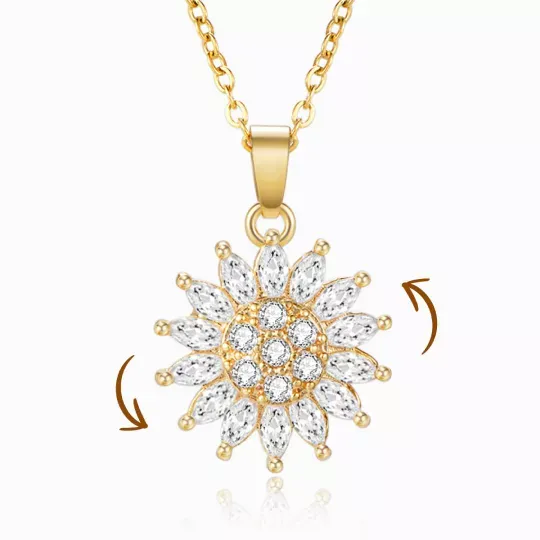 To My Daughter Sunflower Fidget Necklace "You Are My Sunshine"-Jessemade AU