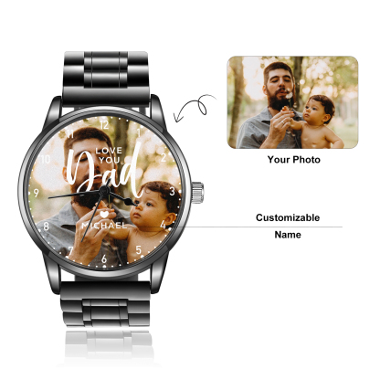 Personalised Photo Watch Custom Names Mechanical Watch Gifts for Him-Jessemade AU