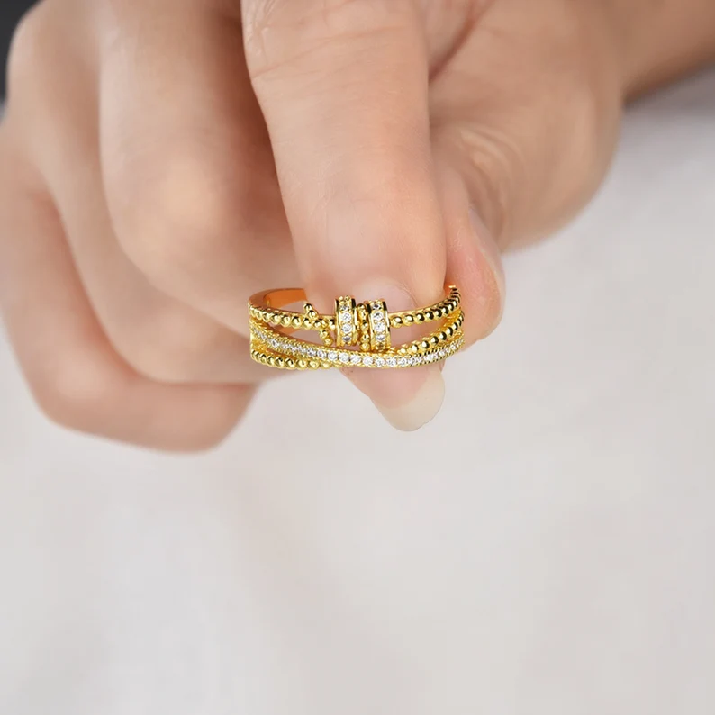 To My Daughter-S925 Spinning Bead Fidget Ring