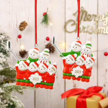 5 Names - Personalised Resin Christmas Ornaments Customised Name & Year Xmas Decor Gifts for Family Friends-Jessemade AU