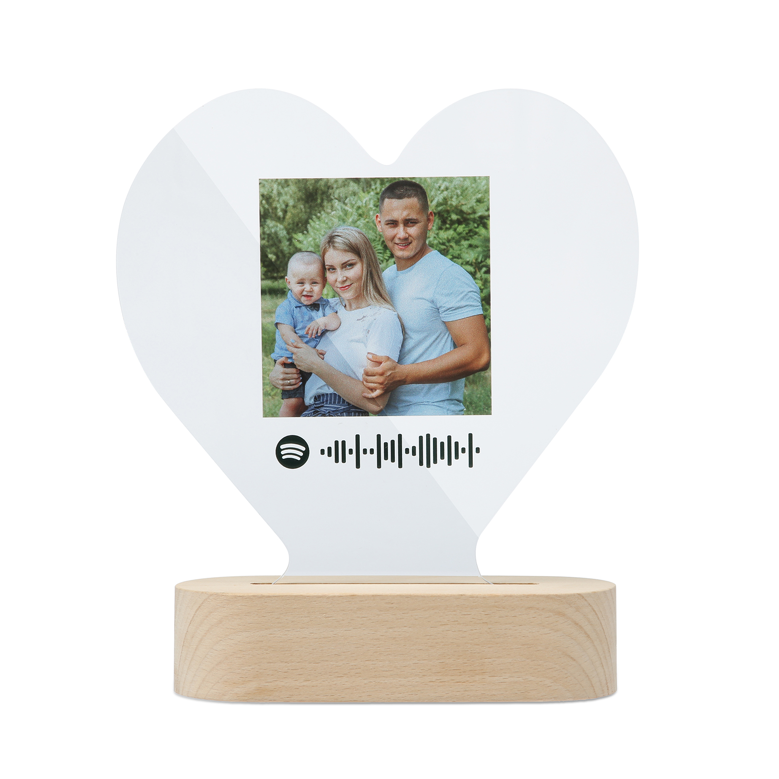 Personalised Spotify Code Photo Heart LED Night Light-Jessemade AU