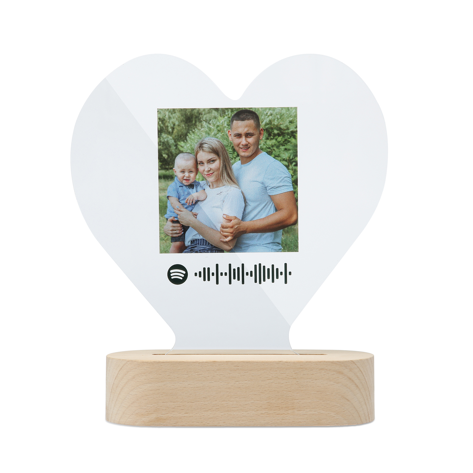 Personalised Spotify Code Photo Heart LED Night Light-Jessemade AU