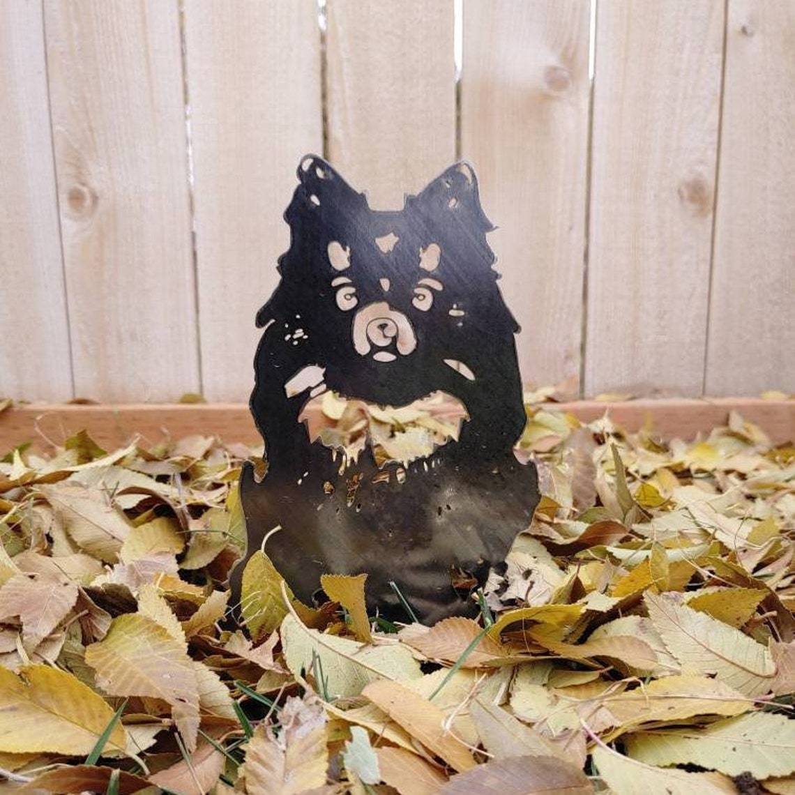 Pomeranian Metal Dog Silhouette Garden Yard Decoration-Jessemade AU