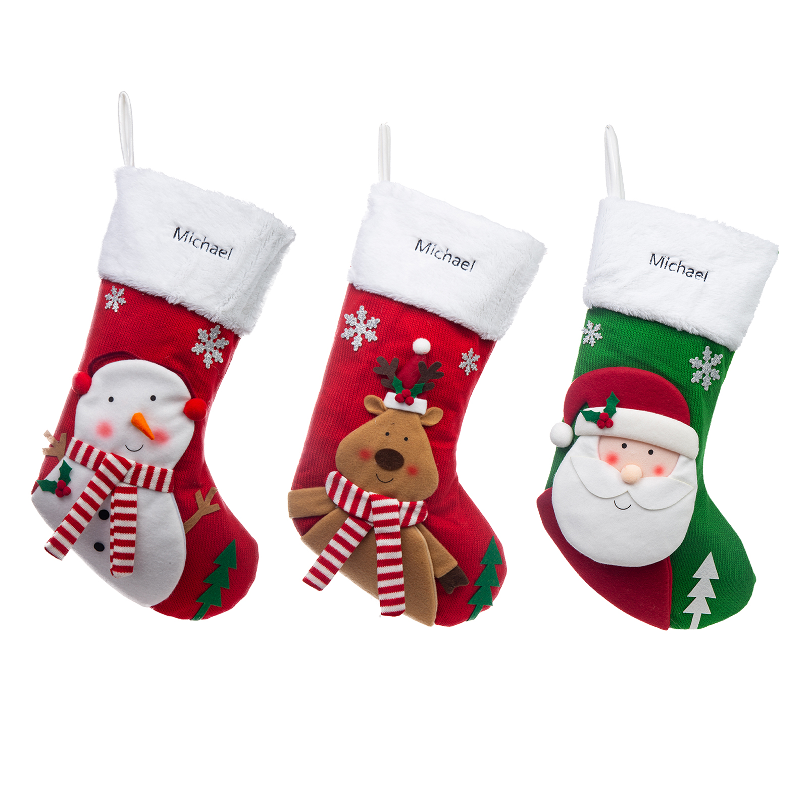 Custom Christmas Needlepoint Stockings Personalised Name Knitting Stockings Decoration-Jessemade AU