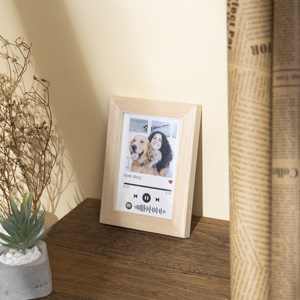 Personalised Wooden Spotify Code Photo Frame-Can Play Music-Interesting-Jessemade AU