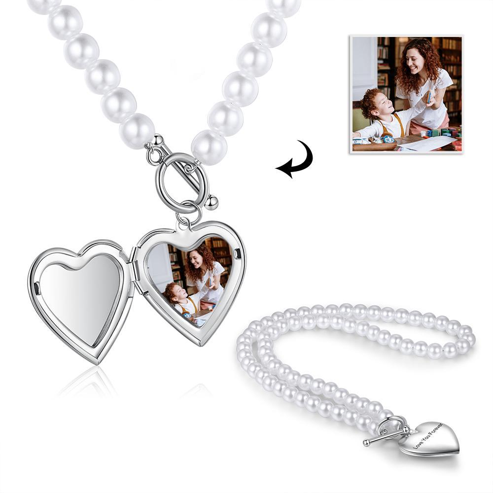 Personalised Heart Photo Locket Necklace Custom Photo Necklace Gifts For Her-Jessemade AU