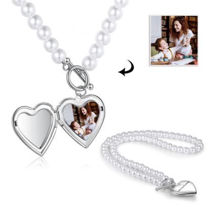 Personalised Heart Photo Locket Necklace Custom Photo Necklace Gifts For Her-Jessemade AU