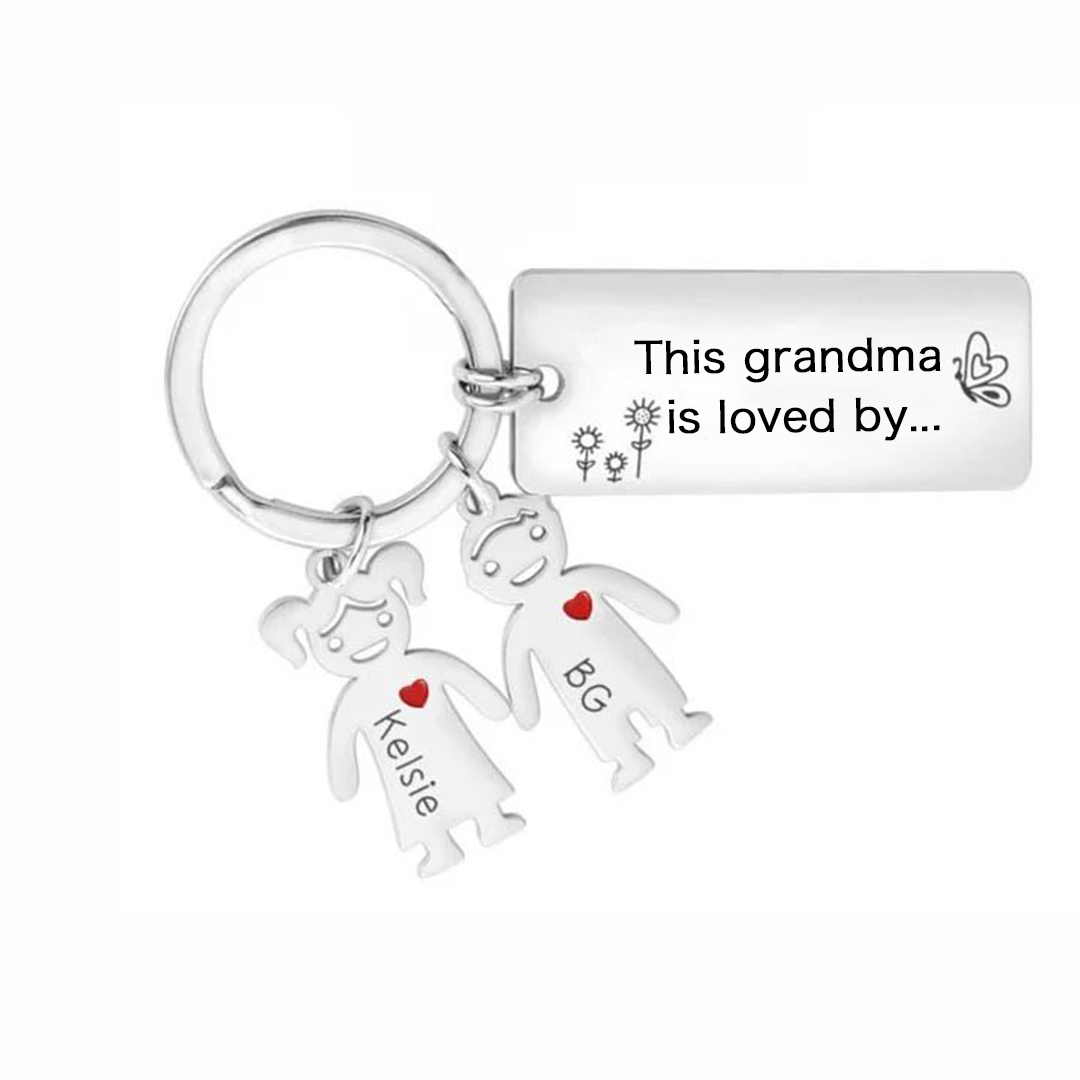 Custom 2 Names Personalised Family Keychain Gift for Grandma-Jessemade AU