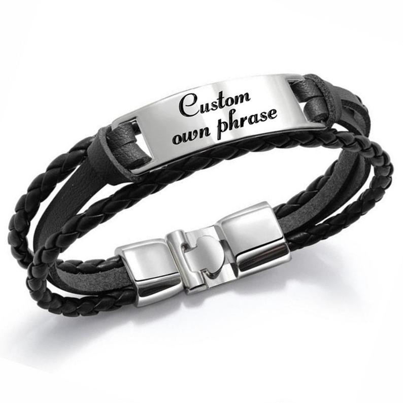 Personalised Engraved Men Bracelet - Gift for Father-Jessemade AU