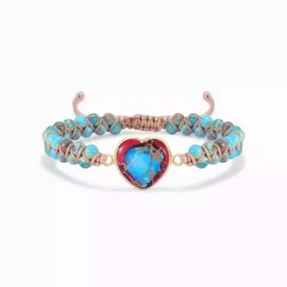 To My Granddaughter Love You Forever Jasper Heart Bracelet-Jessemade AU