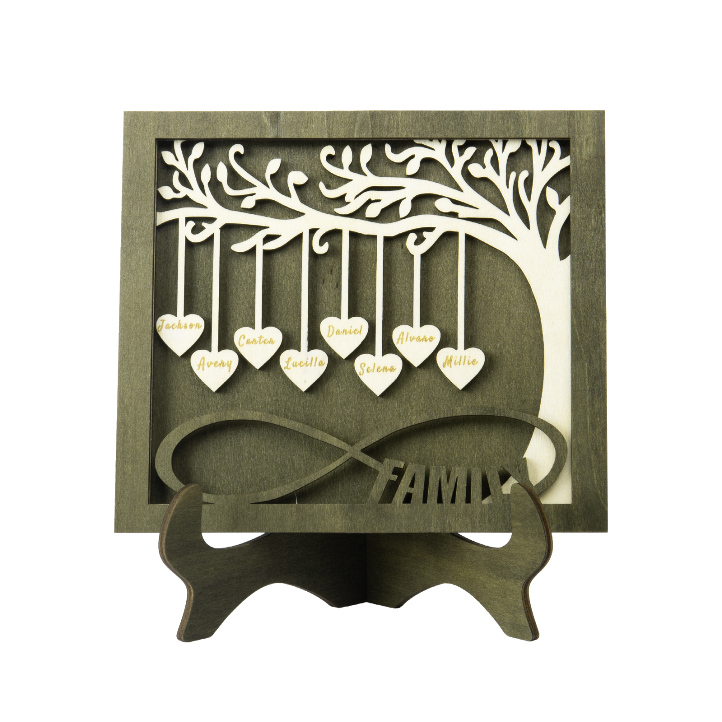 Custom Family Tree Sign with 8 Names Wooden Keepsake Gifts-Jessemade AU