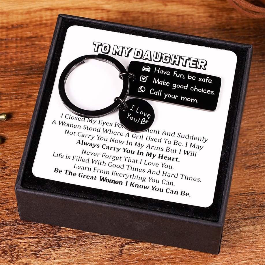 Have Fun Be Safe Make Good Choices Call Your Mom Keychain for Kids-Jessemade AU