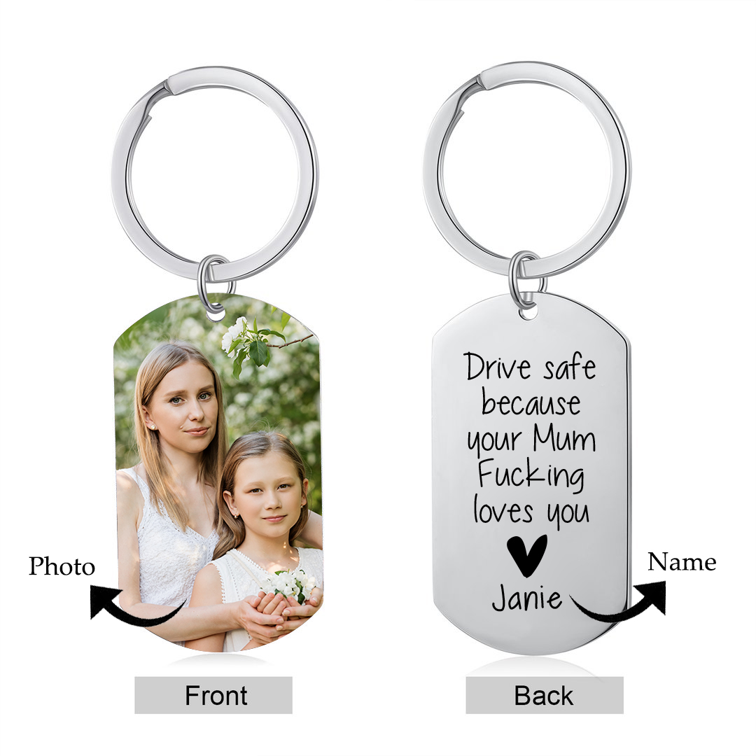 Drive Safe - Personalised Photo Keychain Custom Name Keychain Gifts For Son/Daughter-Jessemade AU