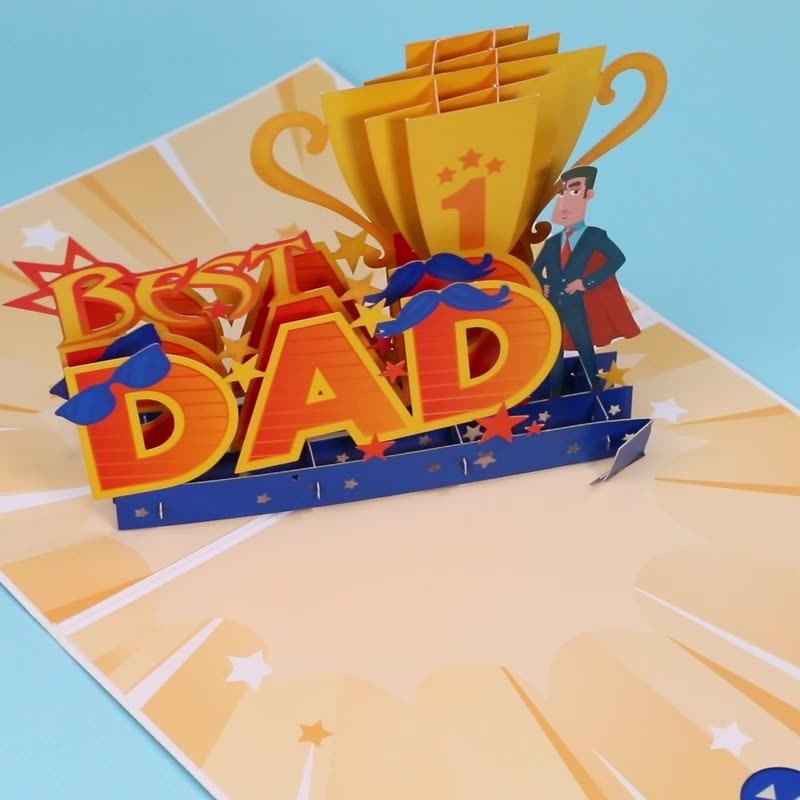 Best Dad Father's Day Greeting Card 3D Creative Gift Card for Him-Jessemade AU