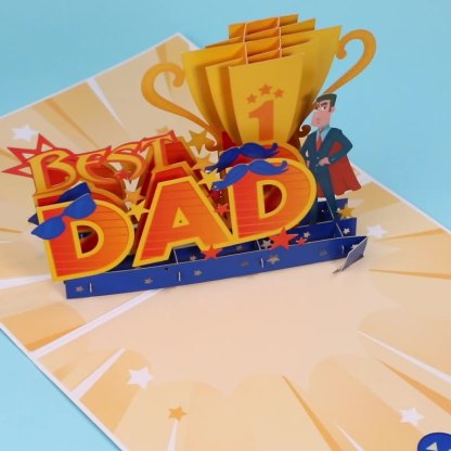Best Dad Father's Day Greeting Card 3D Creative Gift Card for Him-Jessemade AU