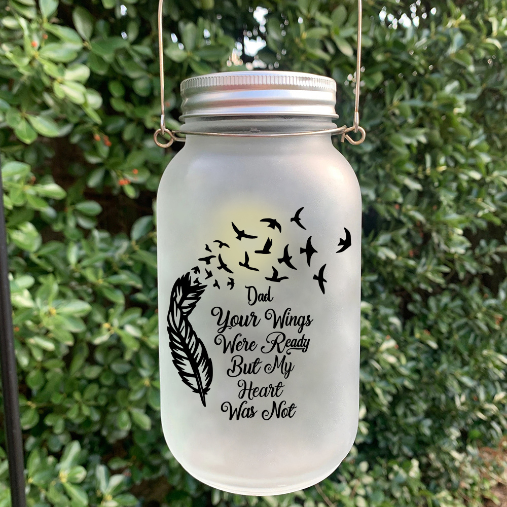 Memorial Bottle Night Light "Your Wings Were Ready But My Heart Was Not" Memorial Jar Memorial Solar Light-Jessemade AU