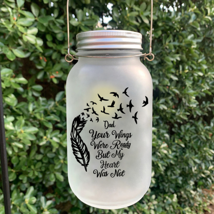 Memorial Bottle Night Light "Your Wings Were Ready But My Heart Was Not" Memorial Jar Memorial Solar Light-Jessemade AU