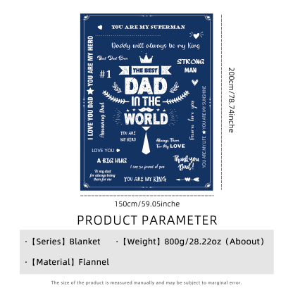 The Best Dad In The World Soft and Comfortable Flannel Fleece blanket Gift for My Father-Jessemade AU