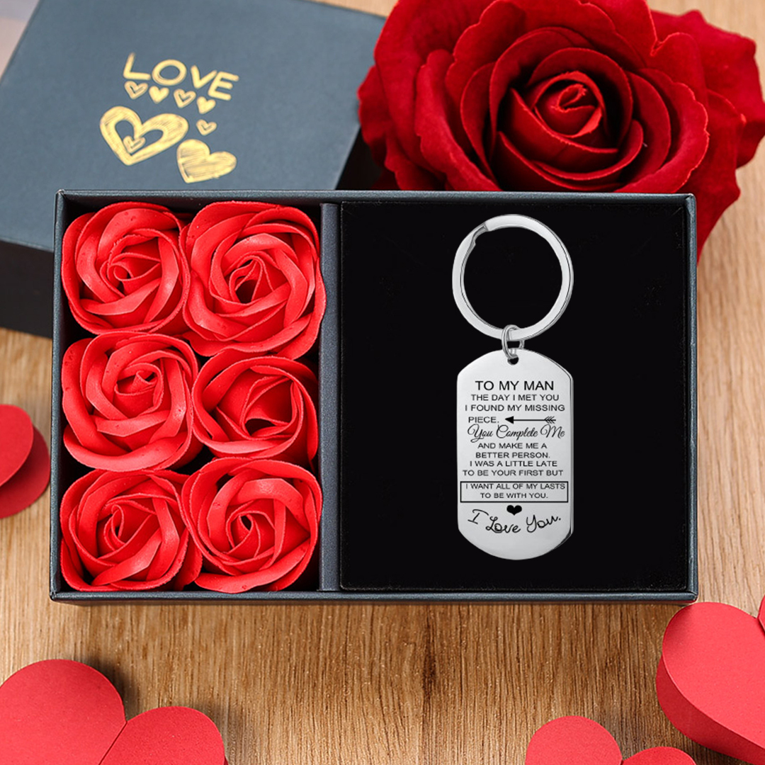 To My Man/Woman Custom Photo Keyring Couple Keychain Stainless Steel Keychain Valentine's Day Gift for Couples-Jessemade AU