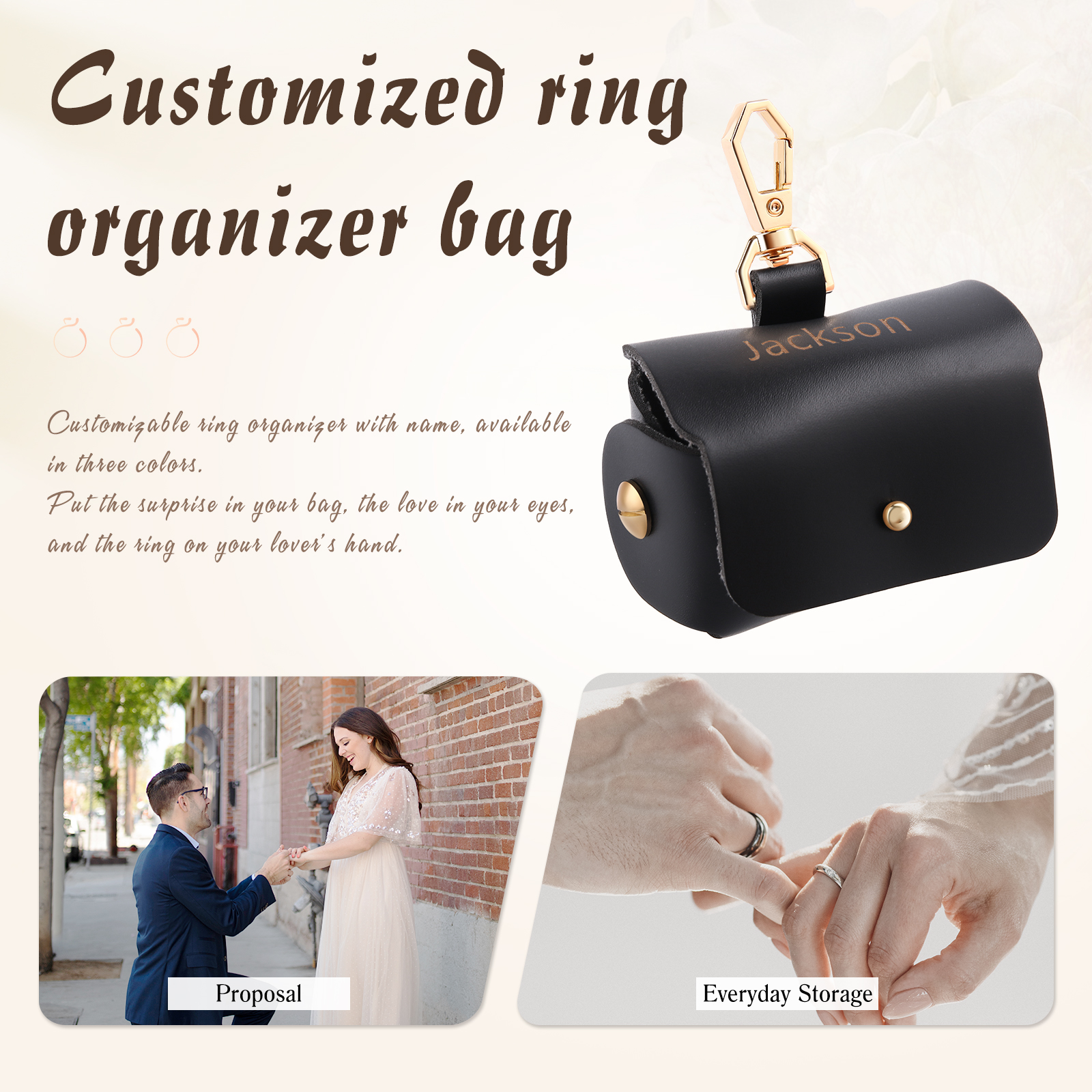 Personalised Name Exquisite Jewelry Box Ring Gift Box Ring Packaging Box-Jessemade AU