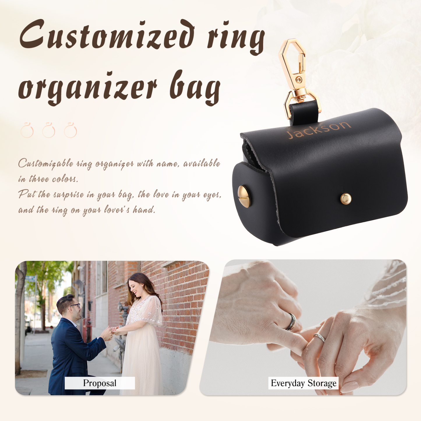 Personalised Name Exquisite Jewelry Box Ring Gift Box Ring Packaging Box-Jessemade AU