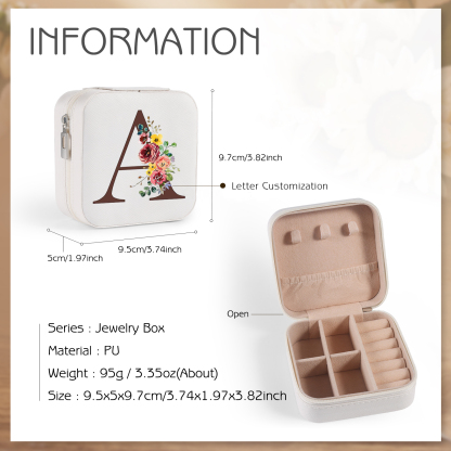 Custom Letter Jewelry Gift Box Personalised Travel Jewelry Box Gift for Women Girls-Jessemade AU