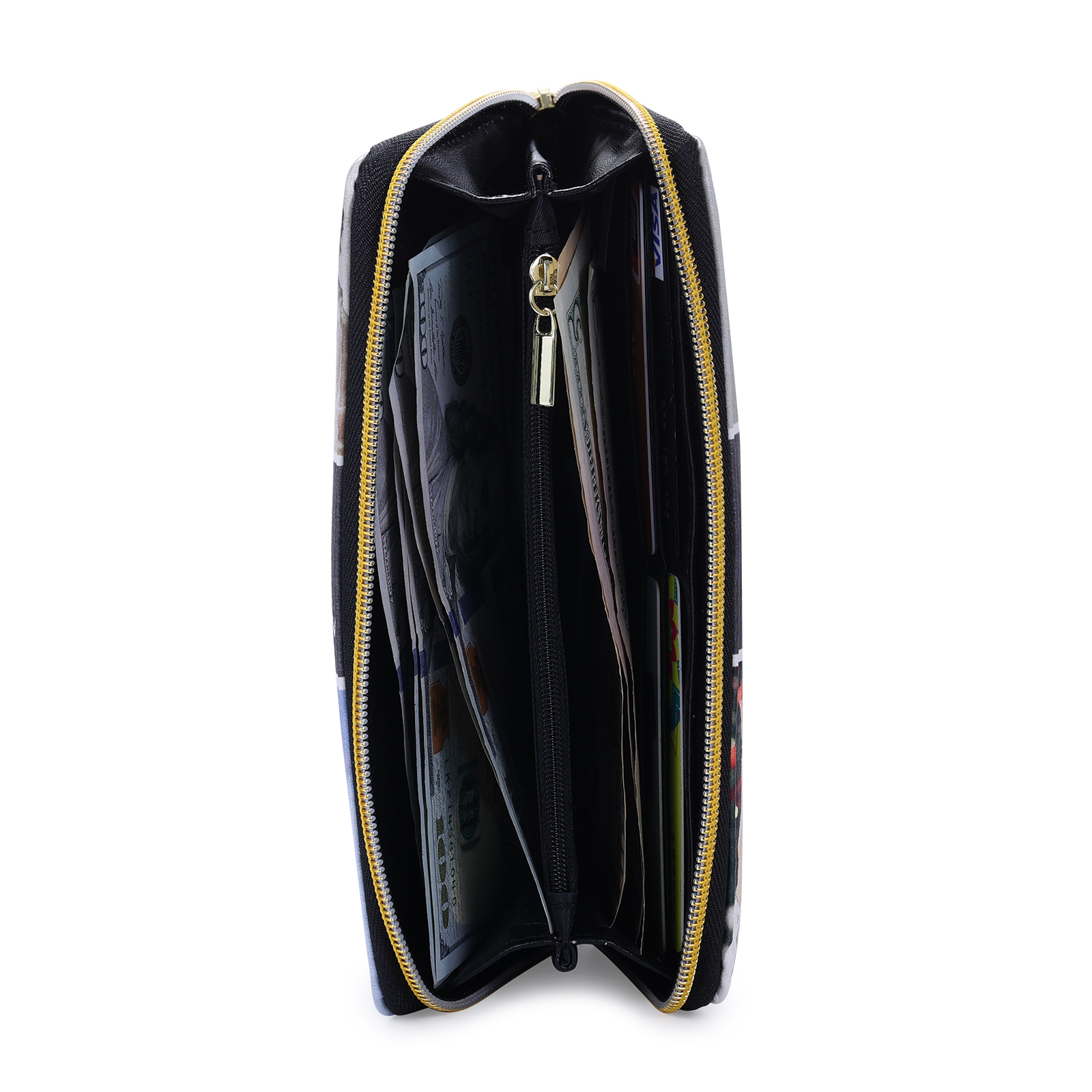 Long Purse Personalised Leather Wallet Engraved 4 Photos Zip Wallet 2023 Gifts For Women Men-Jessemade AU