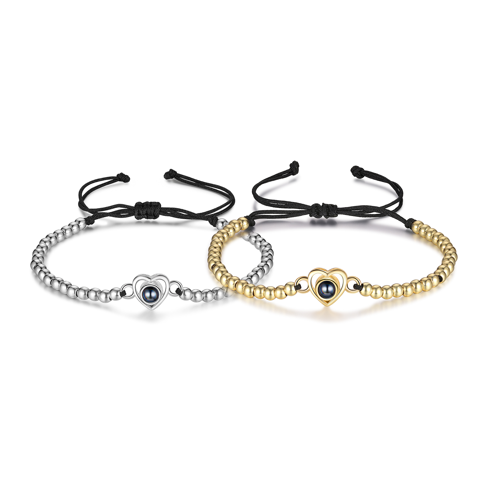 2 PCS Personalised Couple Projection Bracelet Customised 1 Photo Adjustable Bracelet Special Gift For Her/Him-Jessemade AU