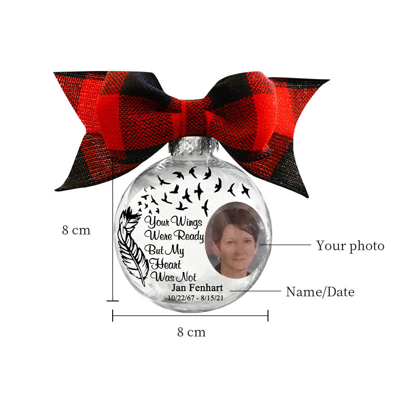 Personalised Photo Ball Ornament Your Wings Were Ready Memorial Ornament-Jessemade AU