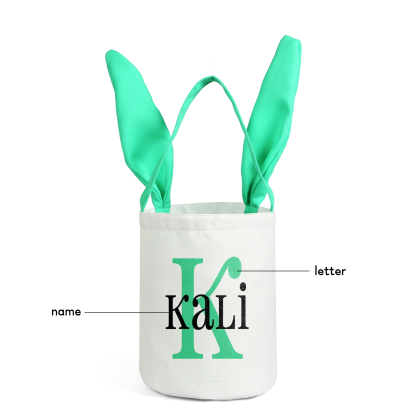 Easter Bunny Tote Bag Personalised Letter & Name Bucket Bag Bunny Basket Gifts For Kids-Jessemade AU