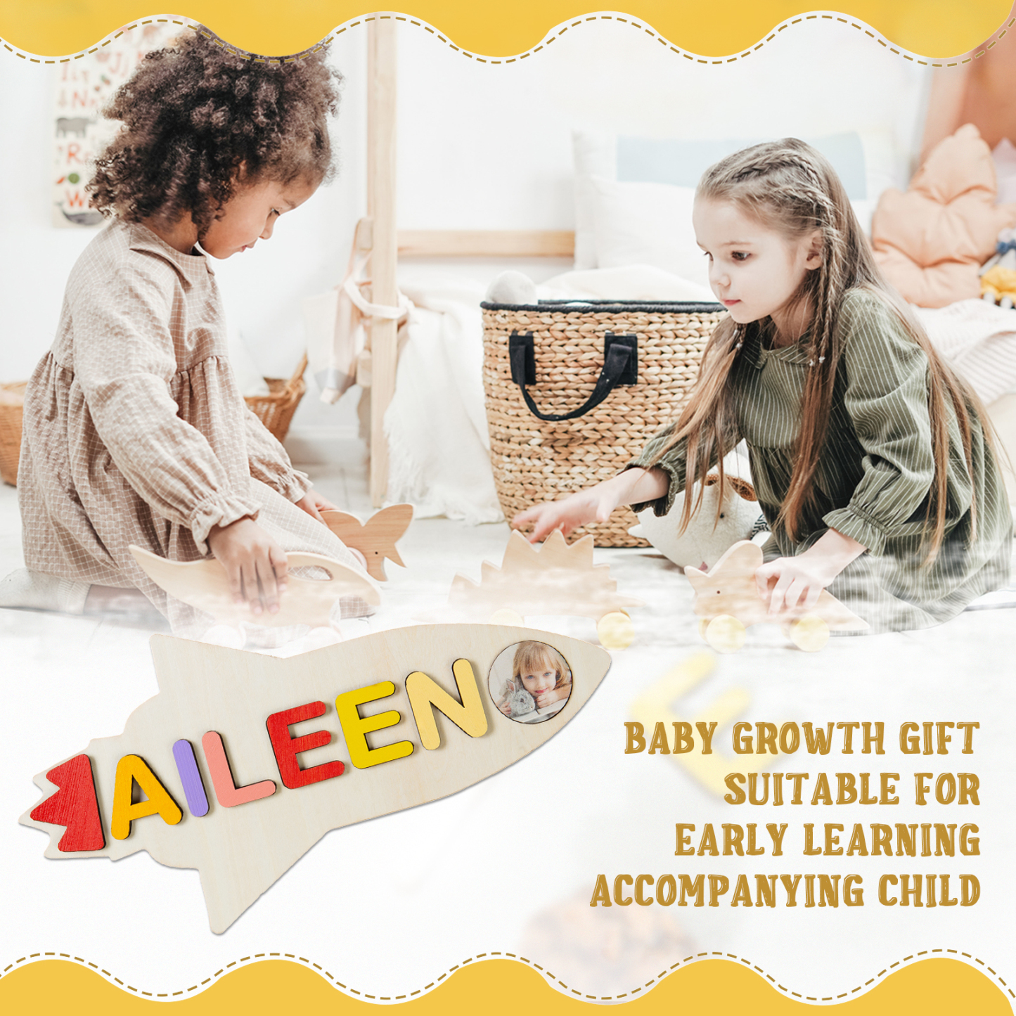 Personalised Kid's Wooden Name Alphabet Puzzle Toy for Toddlers Early Learning Child Toy-Jessemade AU