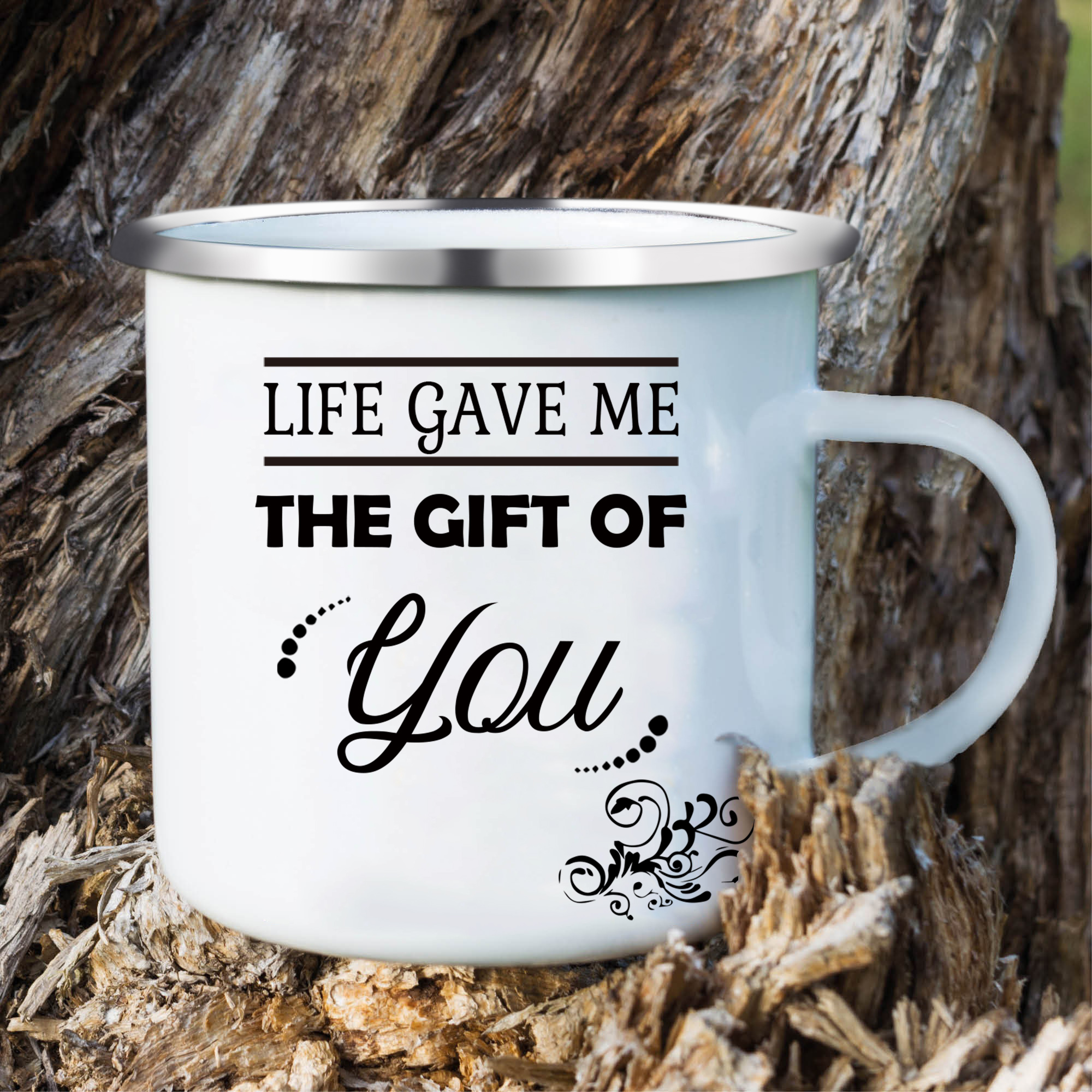 To My Bonus Daughter Mug Enamel Cup Gifts for Daughter - Life Gave Me The Gift Of You-Jessemade AU