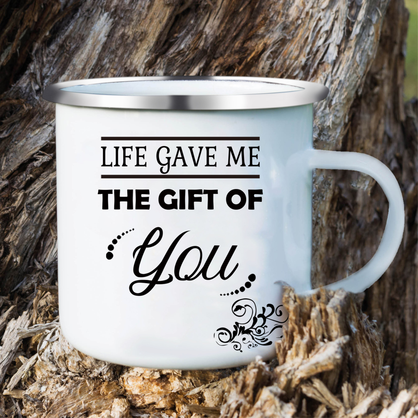 To My Bonus Daughter Mug Enamel Cup Gifts for Daughter - Life Gave Me The Gift Of You-Jessemade AU